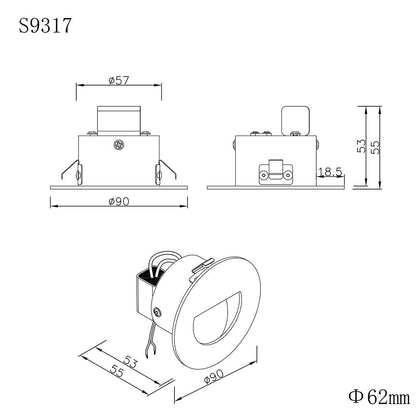 DARHAM ROUND S9317 - 1.5W LED recessed round profile wall luminaire