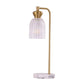 SINO: Interior Ellipse Clear Glass Shade Marble Base Table Lamps
