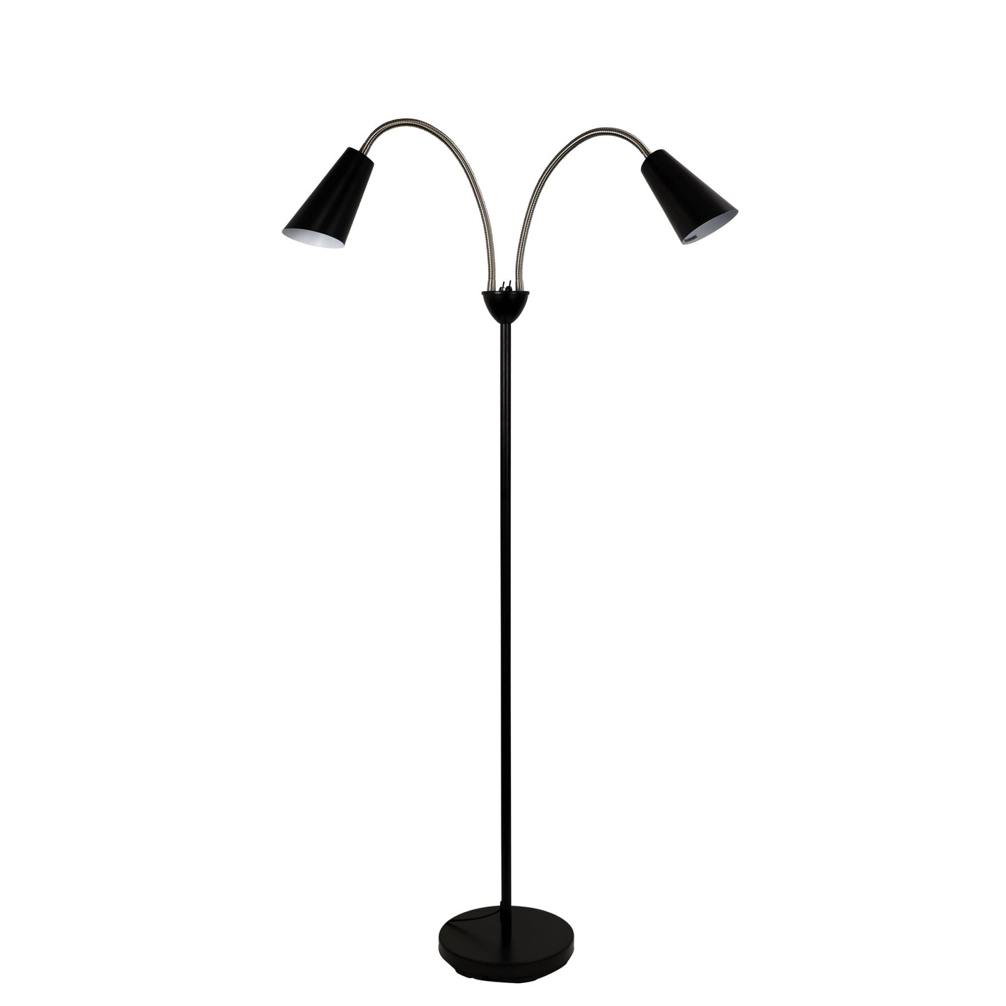 Walt Twin Floor Lamp Ant Brass + Black