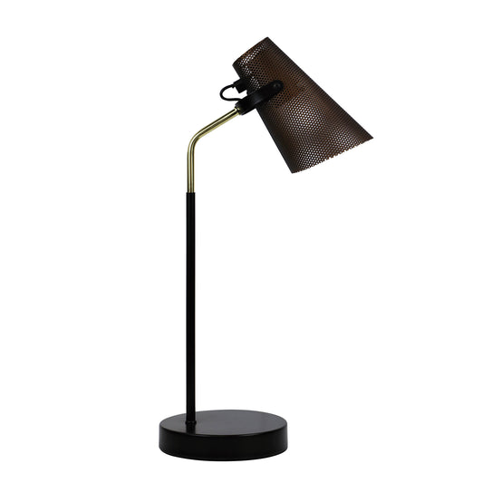 Perfo Black & Brass Desk Lamp