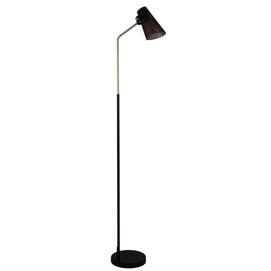 Perfo Black & Brass Floor Lamp