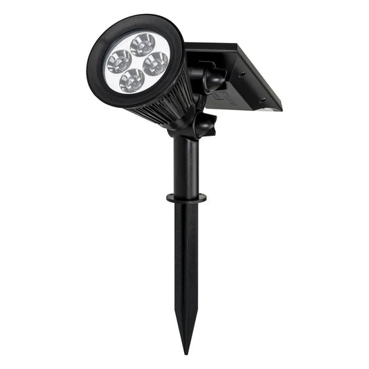 High-Output Garden Spot Light with Attached Solar Panel