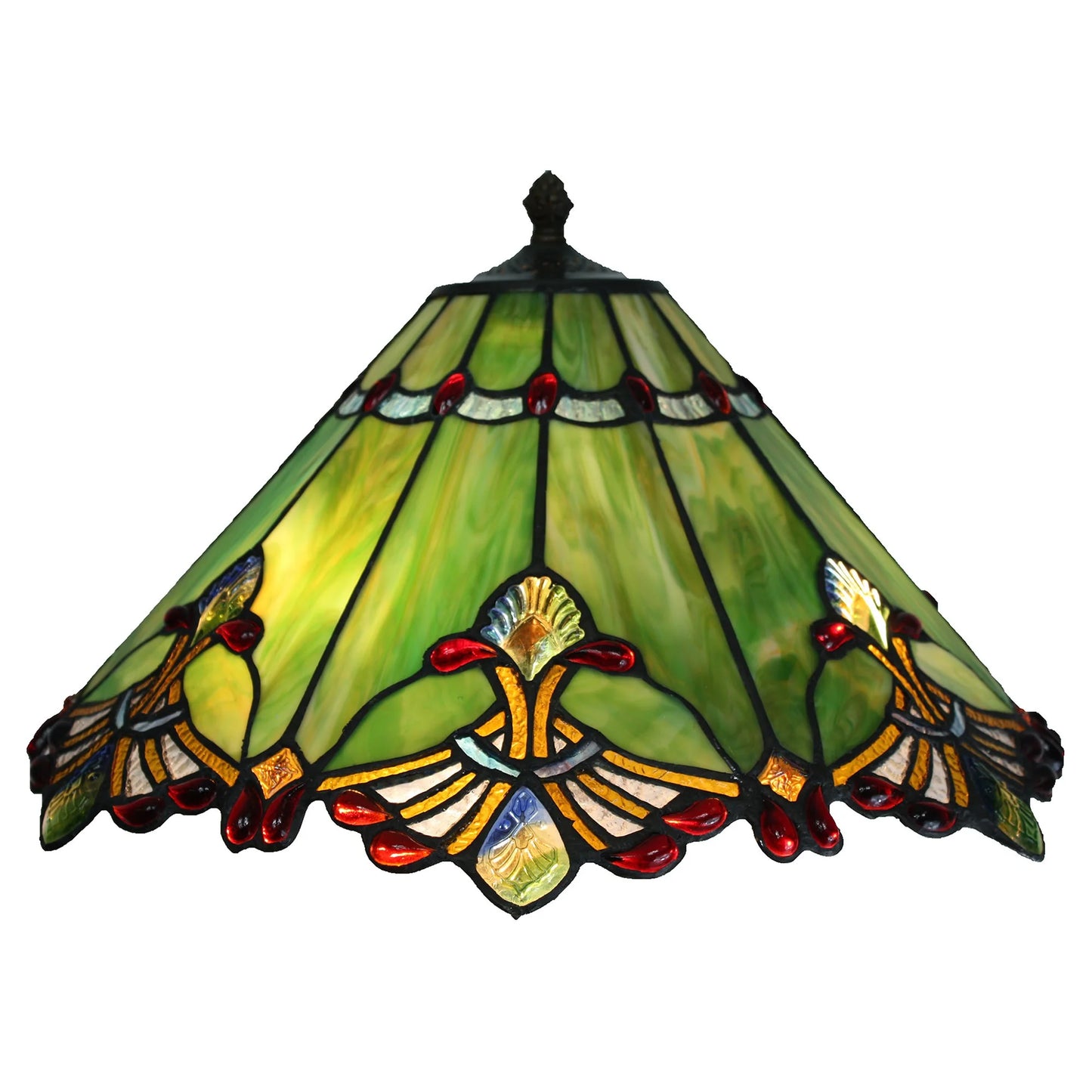 19 Green Panel Style Shade With Butterfly Knots Floor Lamp