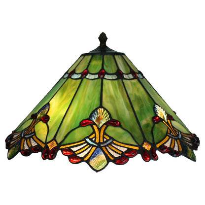 19 Green Panel Style Shade With Butterfly Knots Floor Lamp