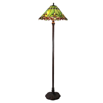 19 Green Panel Style Shade With Butterfly Knots Floor Lamp