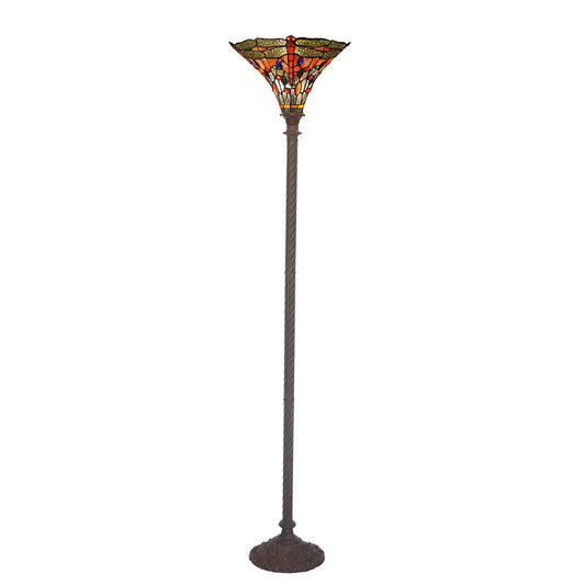 15” Blue & Orange Dragonfly Uplight Floorlamp