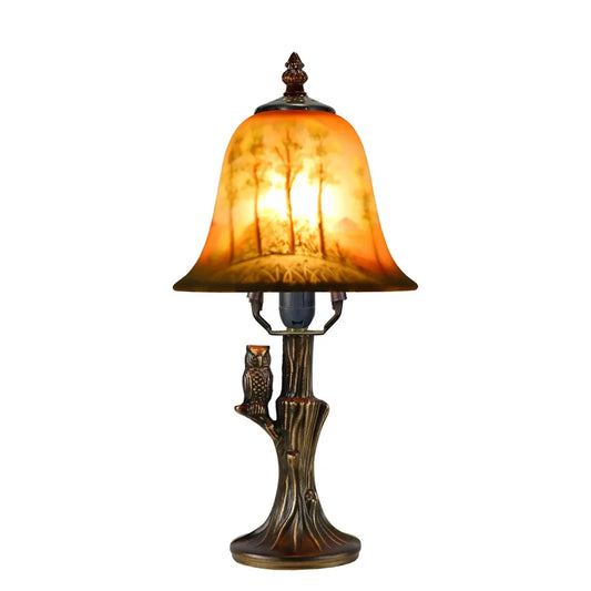 Hand Painted Table Lamp - Owl