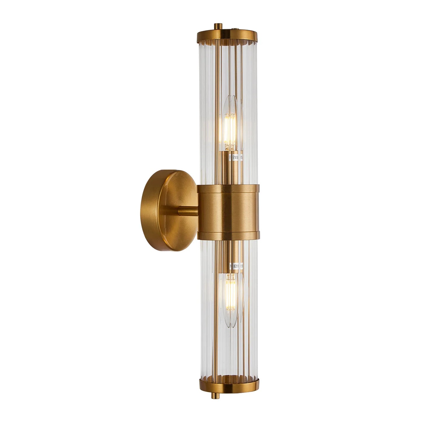 Tiempo: Interior Up/Down Tubular Clear Glass Wall Lights