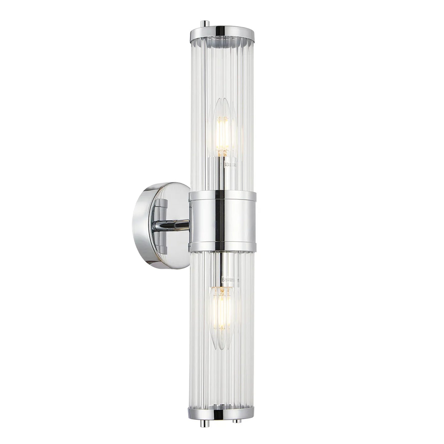 Tiempo: Interior Up/Down Tubular Clear Glass Wall Lights