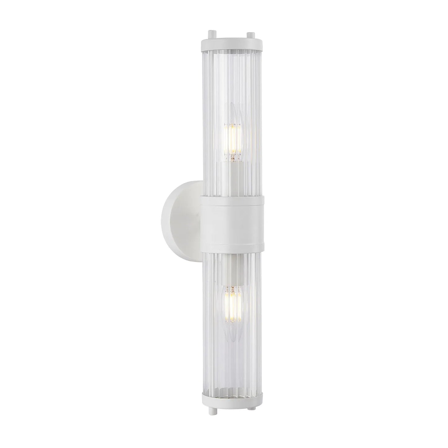 Tiempo: Interior Up/Down Tubular Clear Glass Wall Lights