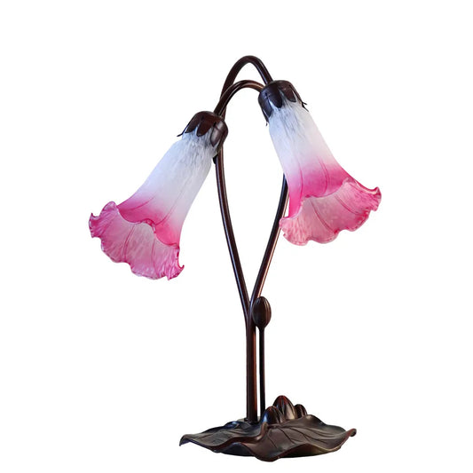 Twin Lily Lamp White Magenta