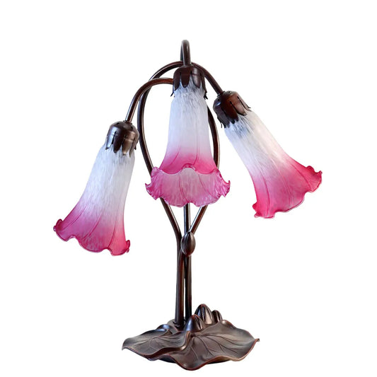 Triple Lily Lamp White Magenta