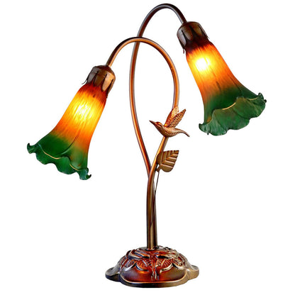 Twin Hummingbird Lily Tiffany Lamp
