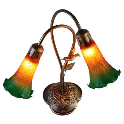 Twin Hummingbird Lily Tiffany Lamp