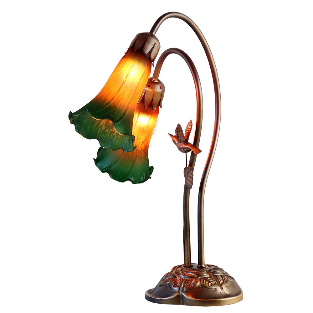 Twin Hummingbird Lily Tiffany Lamp
