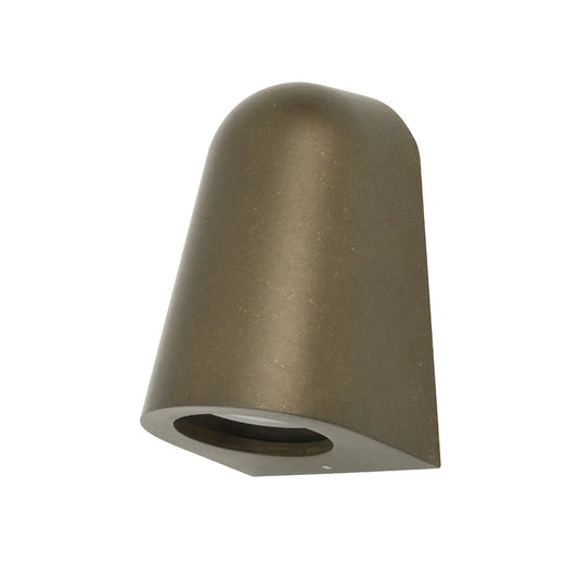 Torque: Exterior Gu10 Aged Brass Surface Mounted Cone Wall Light