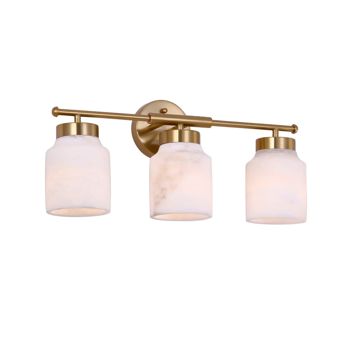 TUFO: Interior White Jar Alabaster with Brass Highlight Wall Light