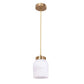 TUFO: Interior White Jar Alabaster with Brass Highlight Pendant Light