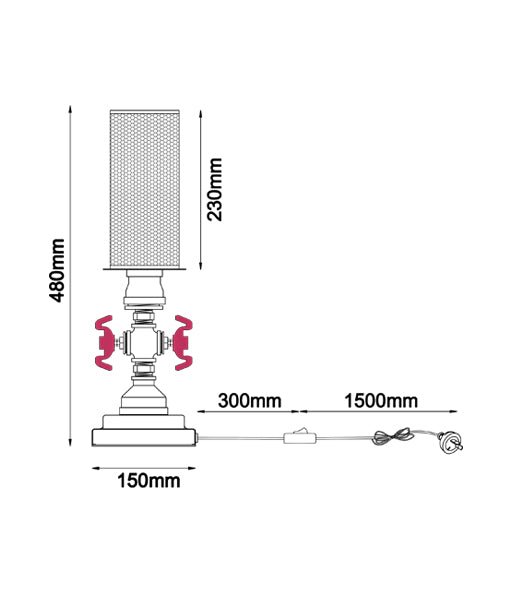 Veneto Black Iron Table Lamps