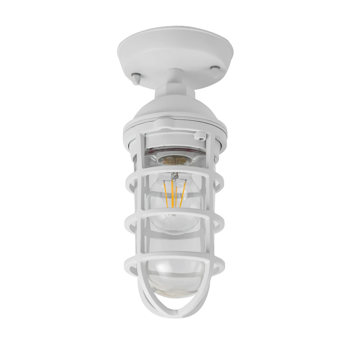 Villaku: Exterior Cylinder Aluminium & Glass With Cage Ceiling / Wall Lights