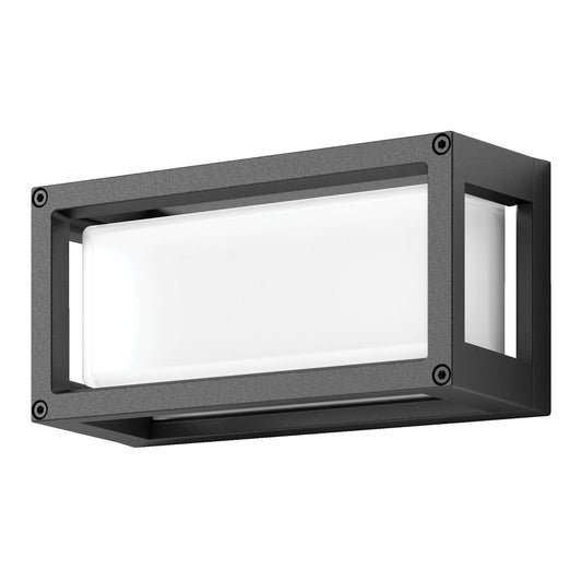 York 7 Rectangle Wall Light 7w Dark Grey