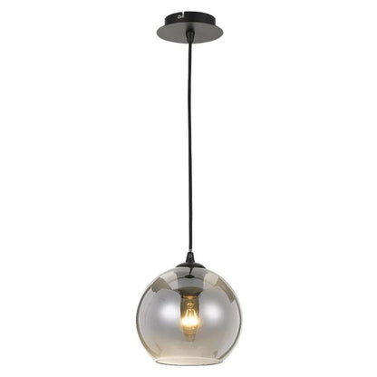 Bondi Black Smoked Glass Pendant Light