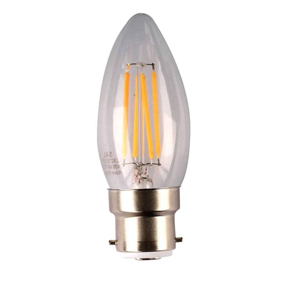 LED CANDLE 4W B22 WW CLEAR DIMMABLE