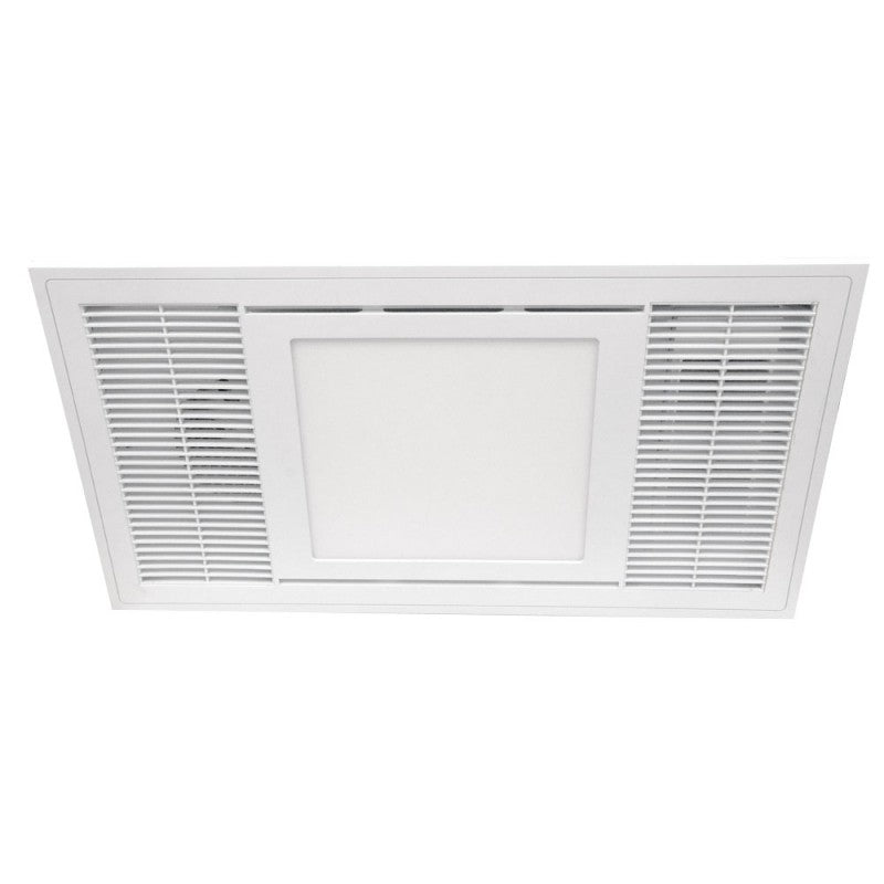 MADRID - 3 in 1 Heat Light Exhaust, Ultra Low Profile Bathroom Fan Heater with LED Light - Matte White