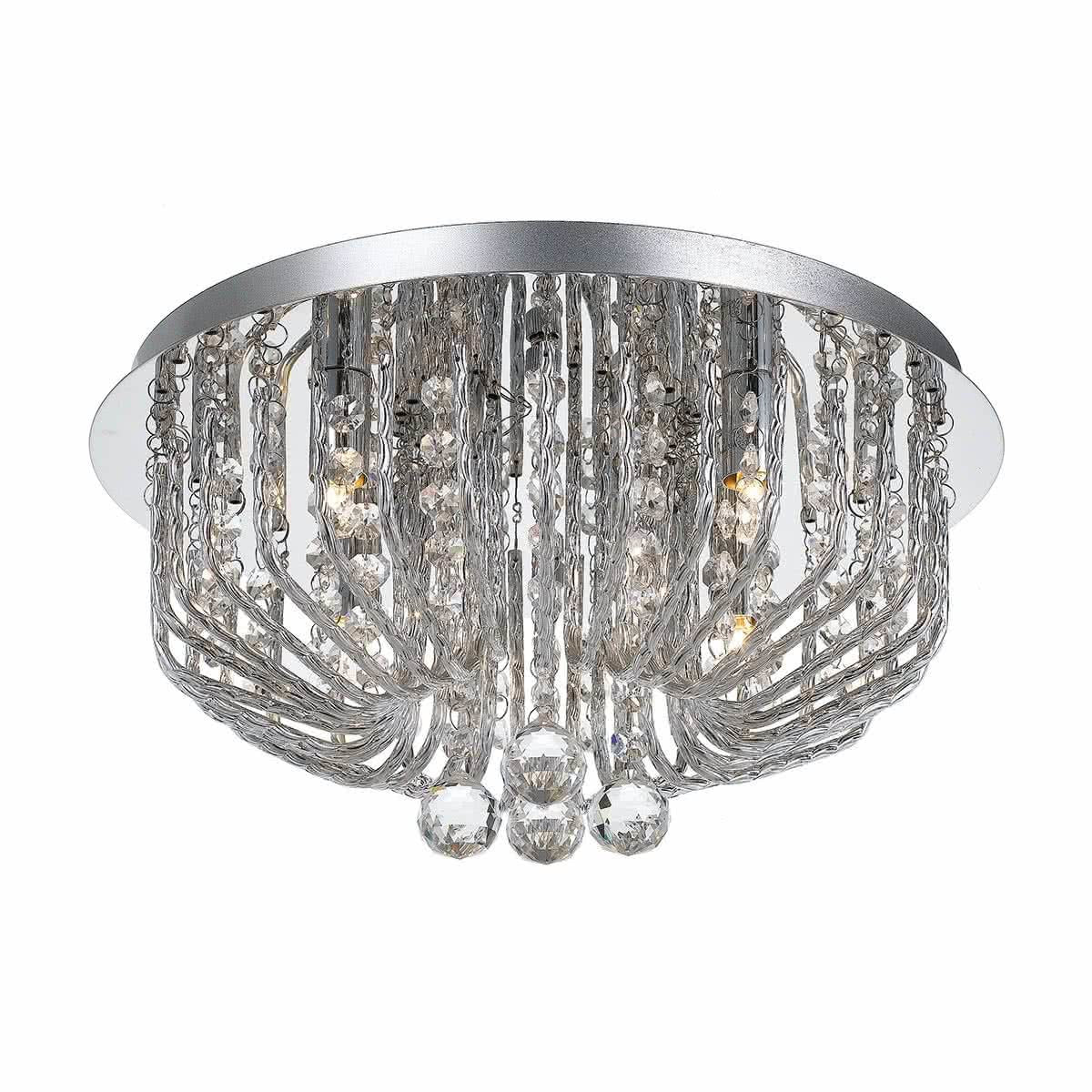 Pintor Chrome Crystal Flush Mount Ceiling Light