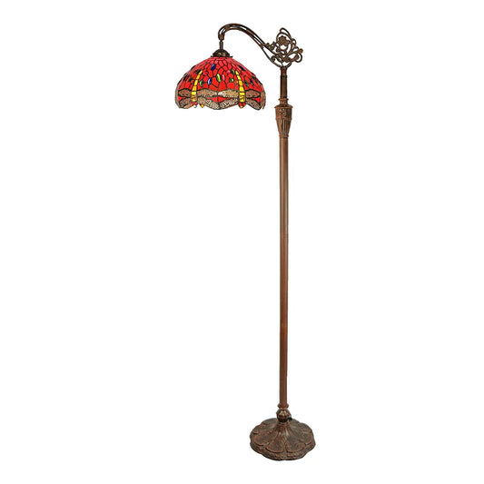 Red Dragonfly Down Bridge Floor Lamp