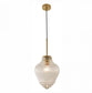 Ridge Satin Brass Clear Pendant