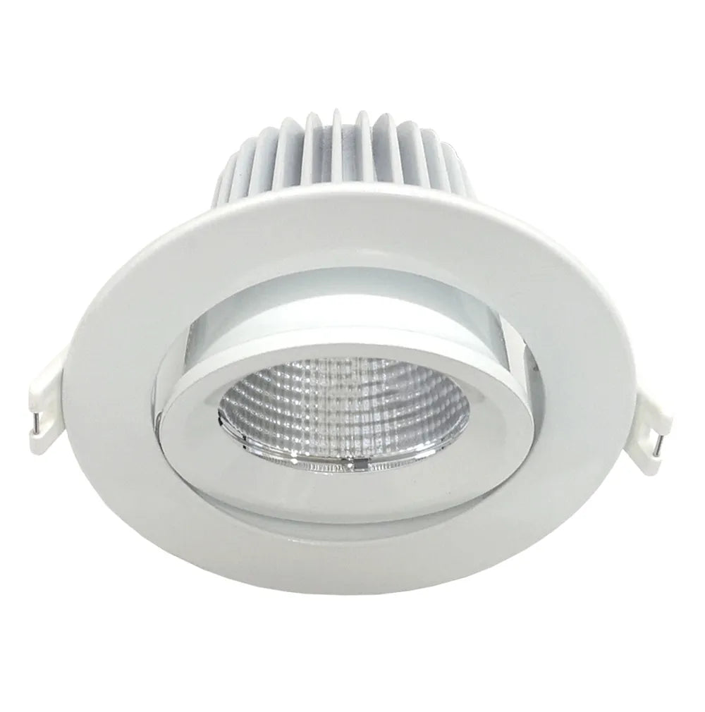 SURFACE GIMBAL DOWNLIGHT ECOSTAR 9W 3/4/5K DIM. WHITE F&P