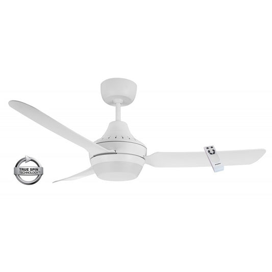 Stanza - 48" Glass Fibre Composite 3 Blade Ceiling Fan With 2x B22 Lamp Holder and Remote - White