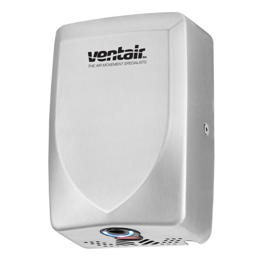 THIN DRY Wall Mounted 1KW Hand Dryer complete with Brushed 304 Stainless Steel Housing and internal UV-C Sterilization Technology