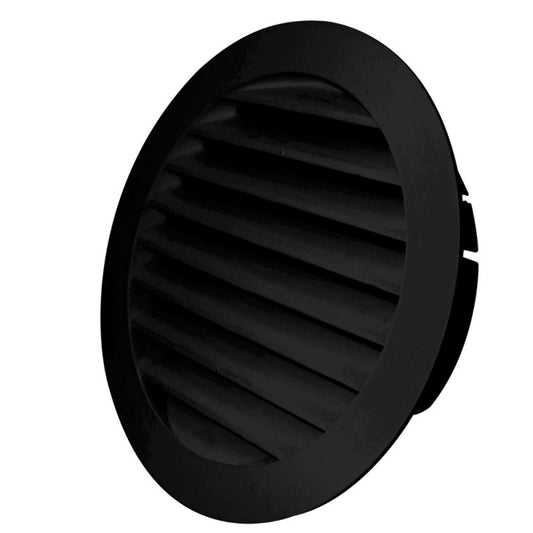 100mm Standard Round Fixed Louvre Grille - Black