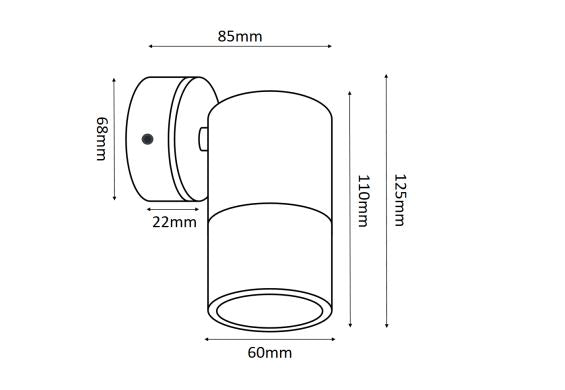 Fixed Down Wall Pillar Light