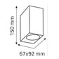 Square Up/Down Wall Pillar Lightst5025/Sil