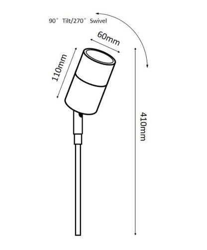 3222 Solid Copper Garden Spike Light Mr16
