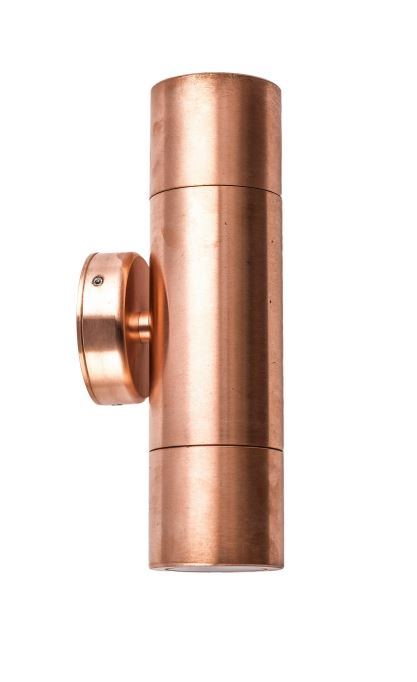 Round Up/Down Pillar Light Solid Copper