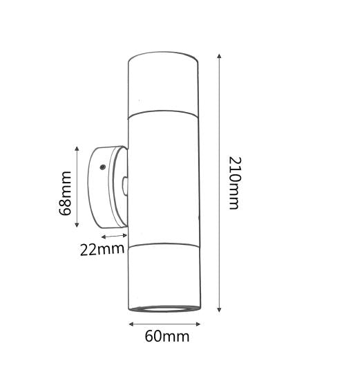 Round Up/Down Wall Pillar Light