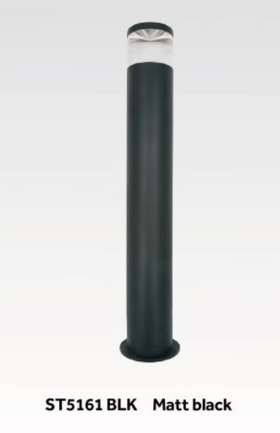 Perspex Glass Bollard Light - Black