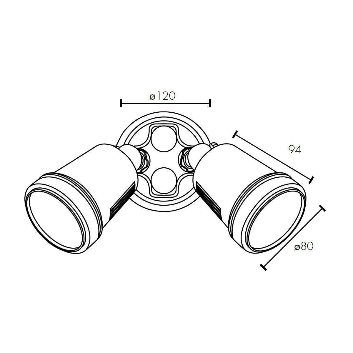 Hunter Trio 22w LED Tri Colour Twin Head Outdoor Spotlight