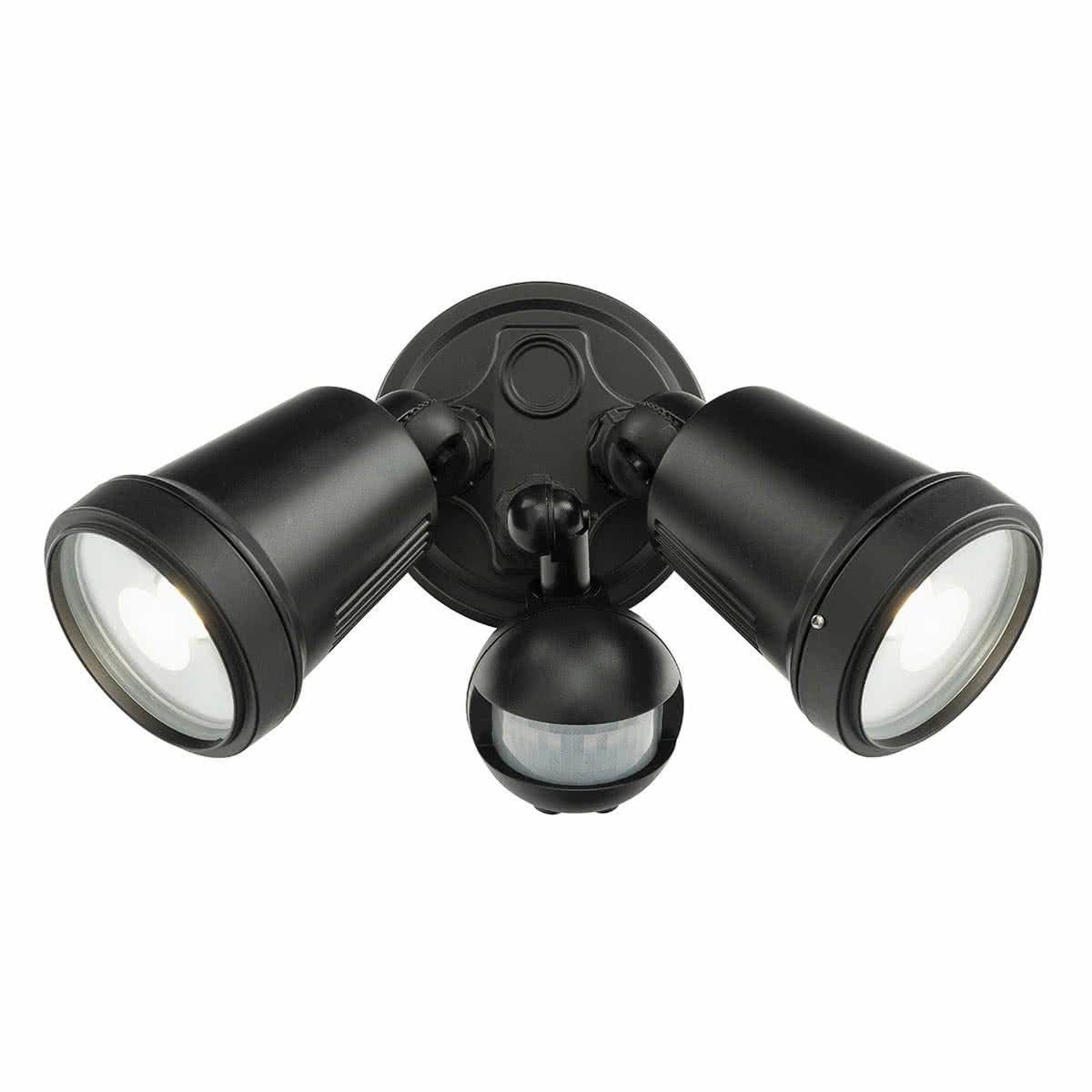 Hunter Trio 22w LED Tri Colour Twin Head Outdoor Spotlight With Sensor