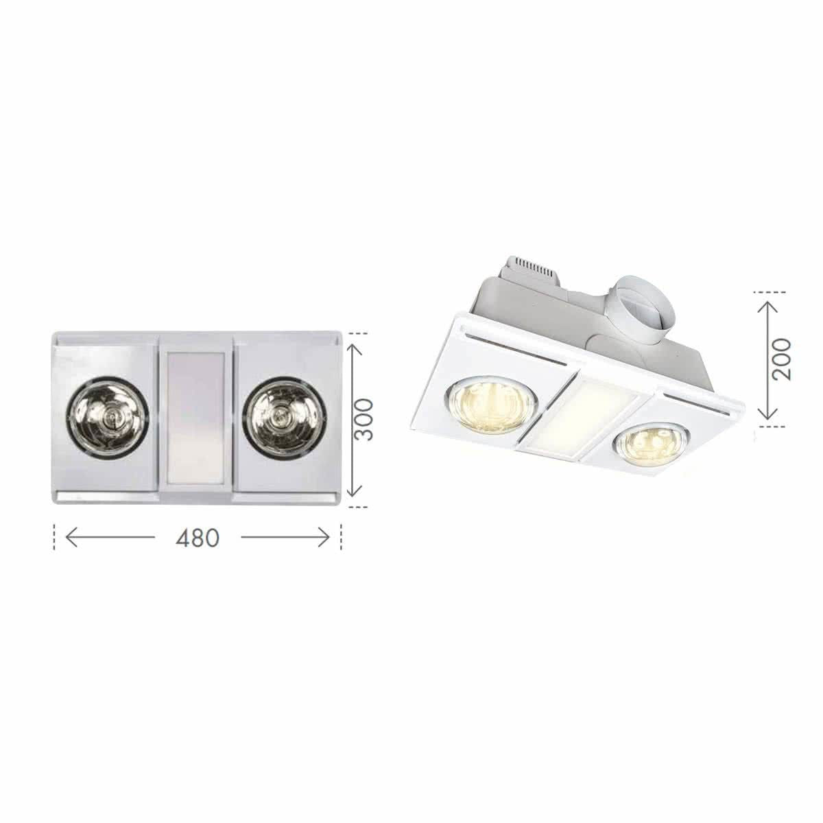 Supernova Ii Duo Bathroom 3 In 1 Heater Exhaust Fan Light