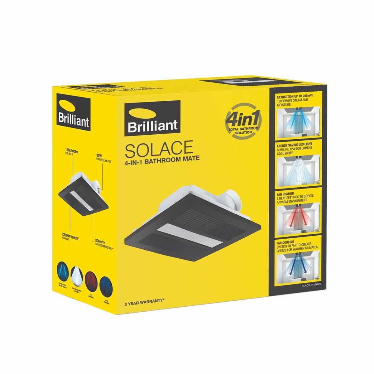 Solace 4 In 1 Bathroom Mate Heater Exhaust Fan Light