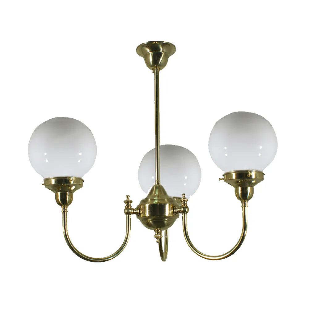 Luke 3 Light Pendant-Sphere 6" Opal Gloss