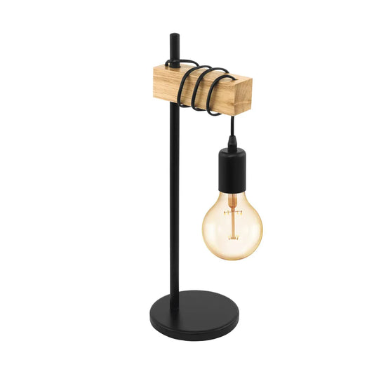 Townshend Table Lamp - Black/Light Wood