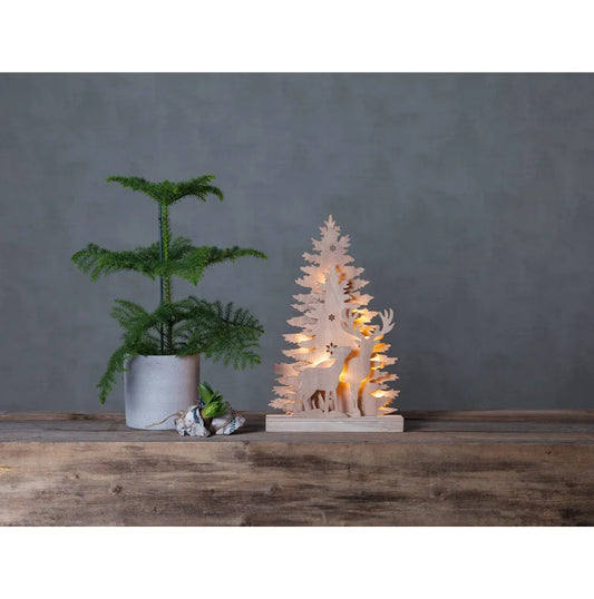 Xmas Fauna Tree/Reindeer Dec Wood