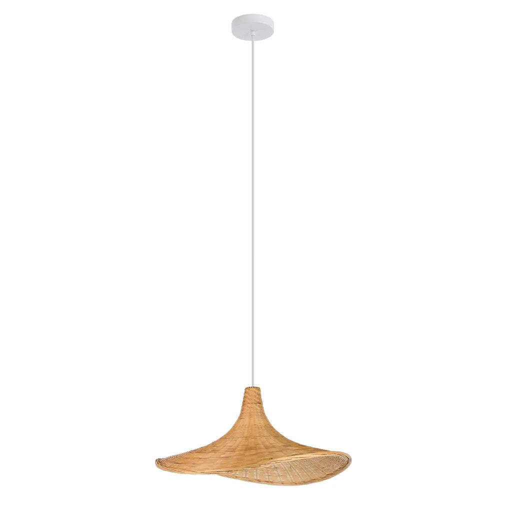 Haxey Cane Boho Single Pendant Light - Natural