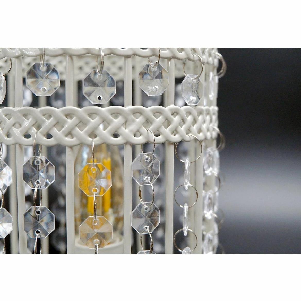 Harmony White Iron Birdcage Table Lamp